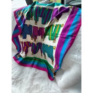 Hermès Carré 90 Silk Scarf – Equestrian Blanket Motif in Jewel Tones with Box